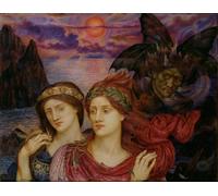RZHRHJES Vintage Picture Wall Picture Painting Print Poster the Vision by Evelyn De mrgans Abstract Wall Art Painting for Office Decor 60x90cm