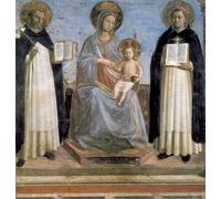 RZHRHJES Vintage Picture Wall Picture Painting Print Poster Virgin and Child with St Anthony of Padua and St Thomas Aquinas by Fra Angelico Abstract Wall Art Painting for Home Decor 60x90cm