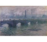RZHRHJES Vintage Picture Wall Picture Painting Print Poster Waterloo Bridge by Claude Monet Abstract Wall Art Painting for Home Decor 60x90cm