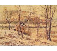 RZHRHJES Vintage Picture Wall Picture Painting Print Poster Winter on the Harlem River Abstract Wall Art Painting for Office Decor 60x90cm