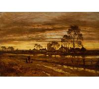 RZHRHJES Vintage Wall Art Picture on Canvas Wall Art Poster an Autumn Evening After Rain by Benjamin Williams Leader Canvas Poster for Home Decor 60x90cm