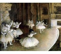 RZHRHJES Vintage Wall Art Picture on Canvas Wall Art Poster Ballet Rehearsal on Stage by Edgar Degas Canvas Poster for Home Decor 60x90cm