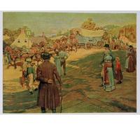 RZHRHJES Vintage Wall Art Picture on Canvas Wall Art Poster Carrying Powder to Perry At Lake Erie by Howard Pyle Canvas Poster for Office Decor 60x90cm