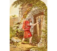 RZHRHJES Vintage Wall Art Picture on Canvas Wall Art Poster Christian At the Gate From the Pilgrims Progress by Alexander Lydon Canvas Poster for Office Decor 60x90cm