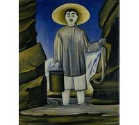 RZHRHJES Vintage Wall Art Picture on Canvas Wall Art Poster Fisherman Among the Rocks by Niko Pirosmani Canvas Poster for Office Decor 60x90cm