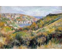 RZHRHJES Vintage Wall Art Picture on Canvas Wall Art Poster Hills Around the Bay of Moulin Huet Guernsey by Pierre Auguste Renoir Canvas Poster for Home Decor 60x90cm