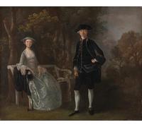 RZHRHJES Vintage Wall Art Picture on Canvas Wall Art Poster Lady Lloyd and Her Son Richard Savage Lloyd of Hintlesham Hall by Gainsborough Canvas Poster for Office Decor 60x90cm