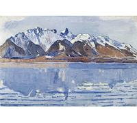 RZHRHJES Vintage Wall Art Picture on Canvas Wall Art Poster Lake Thun with Stockhorn Range by Ferdinand Hodler Canvas Poster for Home Decor 60x90cm