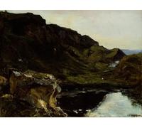 RZHRHJES Vintage Wall Art Picture on Canvas Wall Art Poster Landscape by Theodore Rousseau Canvas Poster for Office Decor 60x90cm