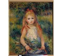 RZHRHJES Vintage Wall Art Picture on Canvas Wall Art Poster Little Girl with the Sheaf Painting by Pierre Auguste Renoir Canvas Poster for Home Decor 60x90cm