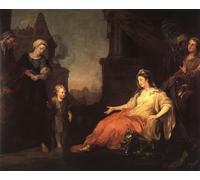 RZHRHJES Vintage Wall Art Picture on Canvas Wall Art Poster Moses Brought Before Pharaoh's Daughter by William Hogarth Canvas Poster for Office Decor 60x90cm