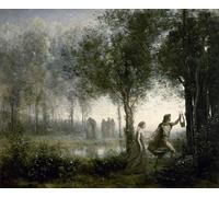 RZHRHJES Vintage Wall Art Picture on Canvas Wall Art Poster Orpheus Leading Eurydice from the Underworld by Jean Baptiste Camille Corot Canvas Poster for Home Decor 60x90cm