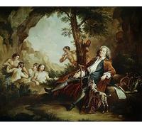 RZHRHJES Vintage Wall Art Picture on Canvas Wall Art Poster Portrait of Antoine of the Rock by Jean Antoine Watteau Canvas Poster for Home Decor 60x90cm