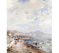 RZHRHJES Vintage Wall Art Picture on Canvas Wall Art Poster Posilipo Naples by Richard Unterberger Canvas Poster for Office Decor 60x90cm
