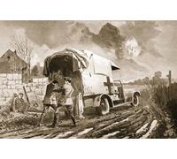 RZHRHJES Vintage Wall Art Picture on Canvas Wall Art Poster Private Sheriff Assisting Wounded Men Into His Ambulance After He Himself Had Been Injured by John Harris Valda for Home Decor 60x90cm