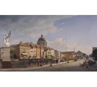 RZHRHJES Vintage Wall Art Picture on Canvas Wall Art Poster Rear View of the Houses At Schlossfreiheit Berlin by Eduard Gaertner Canvas Poster for Home Decor 60x90cm