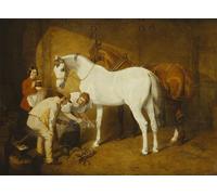 RZHRHJES Vintage Wall Art Picture on Canvas Wall Art Poster Shoeing the Favourite by Frederick Herring Senior Canvas Poster for Office Decor 60x90cm
