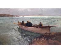 RZHRHJES Vintage Wall Art Picture on Canvas Wall Art Poster Stormbound on the Rosses North West Donegal Ireland William Henry Bartlett Canvas Poster for Office Decor 60x90cm