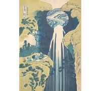 RZHRHJES Vintage Wall Art Picture on Canvas Wall Art Poster the Amida Falls in the Far Reaches of the Kisokaido Road Kisoji No Oku Amida-ga-taki by Katsushika Hokusai for Home Decor 60x90cm