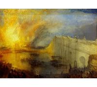 RZHRHJES Vintage Wall Art Picture on Canvas Wall Art Poster the Burning of the Houses of Lords and October by Mallord William Turner Canvas Poster for Office Decor 60x90cm