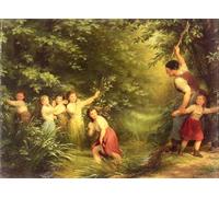 RZHRHJES Vintage Wall Art Picture on Canvas Wall Art Poster the Cherry Thieves by Fritz Zuber-buhler Canvas Poster for Office Decor 60x90cm