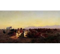 RZHRHJES Vintage Wall Art Picture on Canvas Wall Art Poster the Encampment by Eugene-alexis Girardet Canvas Poster for Office Decor 60x90cm