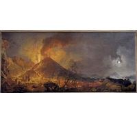 RZHRHJES Vintage Wall Art Picture on Canvas Wall Art Poster the Eruption of the Vesuve in Naples Painting by Pierre Jacques Volaire Canvas Poster for Home Decor 60x90cm