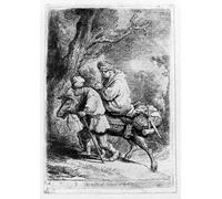 RZHRHJES Vintage Wall Art Picture on Canvas Wall Art Poster The flight into egypt by Rembrandt van Rijn Canvas Poster for Office Decor 60x90cm