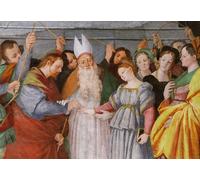 RZHRHJES Vintage Wall Art Picture on Canvas Wall Art Poster the Marriage of the Virgin by Famous Artist Canvas Poster for Home Decor 60x90cm
