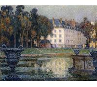 RZHRHJES Vintage Wall Art Picture on Canvas Wall Art Poster the Neptune Fountain in Twilight by Henri Eugene Augustin Le Sidaner Canvas Poster for Home Decor 60x90cm