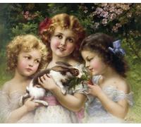 RZHRHJES Vintage Wall Art Picture on Canvas Wall Art Poster the Pet Rabbit by Emile Vernon Canvas Poster for Home Decor 60x90cm