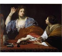 RZHRHJES Vintage Wall Art Picture on Canvas Wall Art Poster the Sisters Martha and Mary of Bethany by Simon Vouet Canvas Poster for Office Decor 60x90cm