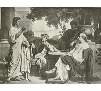 RZHRHJES Vintage Wall Art Picture on Canvas Wall Art Poster Virgil Horace and Varius At the House of Maecenas by Charles François Jalabert Canvas Poster for Home Decor 60x90cm