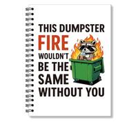 RZHV This Dumpster Fire Wouldn't Be The Same Without You Cute Colorful Spiral Notebook Hardcover College Ruled Lined Journal, Raccoon Gag Notepad for Friends, Farewell Notebook Gifts for Coworker