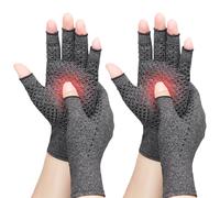 RZJZGZ 2 Pairs Compression Gloves for Arthritis, Carpal Tunnel Gloves, Arthritis Glove for Women & Men, Hand Support for Arthritis Relief, Grey (S)
