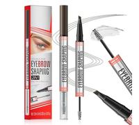RZJZGZ Magic Eyebrow Pencil - 2-in-1 Dual-Ended Eyebrow Pen with 4-Fork-Tip & Eyebrow Brush and Sealing Brow Gel, 3D Waterproof, Creates Natural Looking Brows Rapid (Dark Brown)