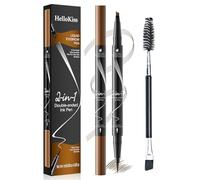 RZJZGZ Magic Eyebrow Pencil & Eyeliner, Eyebrows Pen with 4 Micro-Fork Tip, 3D Waterproof Eyebrow Pencil Contouring Pen, Creates Natural Long-Lasting Eyebrows Hair for Makeup Beginners - Light Brown