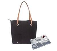 RZJZGZ Wine Tote With Drink Dispenser, Canvas Wine Purse With Hidden Insulated Compartment, Beach Portable Wine Bag Shoulder Bag For Picnic, Camping, Travel, Gift For Wine Lovers (Black)