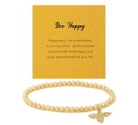 RZKING Golden Bracelets for Women, Evil Eye Butterfly Dragonfly Elephant Charm Bracelets for Women, Friendship Bracelets, Birthday, Retirement, Inspirational Gifts for Women, One Size, Brass, no