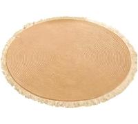 RZLEHORDF Cotton Rope Rug for Cats Washable Round Vintage Cat Scratching Rug Reversible Woven Tassel Cat Scratching Pad Soft Stylish (Khaki,Large 100cm)