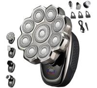 RZLEHORDF Electric Razor Shaver 9D Floating Shaver for Men 6 in 1 Detachable Precision Heads with LED Display Waterproof Wet and Dry Fast USB-C Rechargeable Electric Shavers for Bald Men(9 Heads Set)