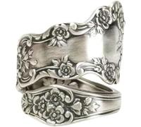 RZLEHORDF Sterling Silver Adjustable Sunflower Spoon Ring Classic Style Women Boho Valentine's Day, Ajustable, Copper, No Gemstone