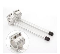 Rzmmotor 38mm 7/8" Motorcycle Aluminum CNC Regular Fork Tube Clip On Handlebar Replaceable Fit for YAMAHA FZR 400/600 KAWASAKI NINJA 600/750/900 1985-1992 Universal Bike Cafe Racer Silver