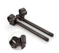 Rzmmotor 45mm 7/8" Motorcycle Aluminum CNC Riser Fork Tube Clip On Handlebar Replaceable Fit for Universal Bike Cafe Racer Black