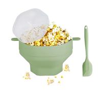 RZMZBY Silicone Microwave Popcorn Maker, Silicone for the Microwave, Foldable Popcorn Popper, Oil Free, BPA-Free, with Lid (Indigo)