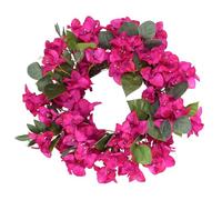 Rzoukler Bougainvillea Artificial Wreaths for Front Door Spring Summer Faux Silk Bougainvillea Wreath Fake Bougainvillea Flowers for Porch Wedding Home Wall Festival Indoor Outside Decor (Hot Pink)