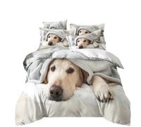 RZPFQB dog Kids Single Duvet Cover Set Quilt Duvet Cover Dog in the Quilt Bedding Set for Kid Teens Boys and girls Yellow Dog Children's Bedding Quilt Bed Cover 135x200cm