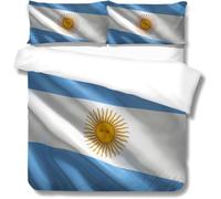 RZPFQB Flag Kids Single Duvet Cover Set Quilt Duvet Cover Argentina Flag Bedding Set for Kid Teens Boys and girls Light blue White Sun god Children's Bedding Quilt Bed Cover 135x200cm