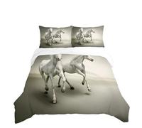 RZPFQB horse Kids Toddler Duvet Cover Set Quilt Duvet Cover Wildlife Bedding Set for Kid Teens Boys and girls White Horse Children's Bedding Quilt Bed Cover 120x150cm
