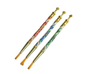 RZRHMUHN 3-Piece Orthodox Religious Pen Set Enamel Decorated Liturgical Writing Instruments with Golden Accents Ideal for Sacred Ceremonies Prayer Gift Giving (250g)